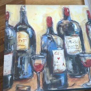Vintage Canvas Wine Bottle Art Print